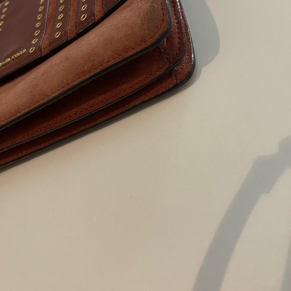 Michael Kors Brooklyn Grommet Large Leather Suede Crossbody Bag in Brick Red - Picture 2 of 8